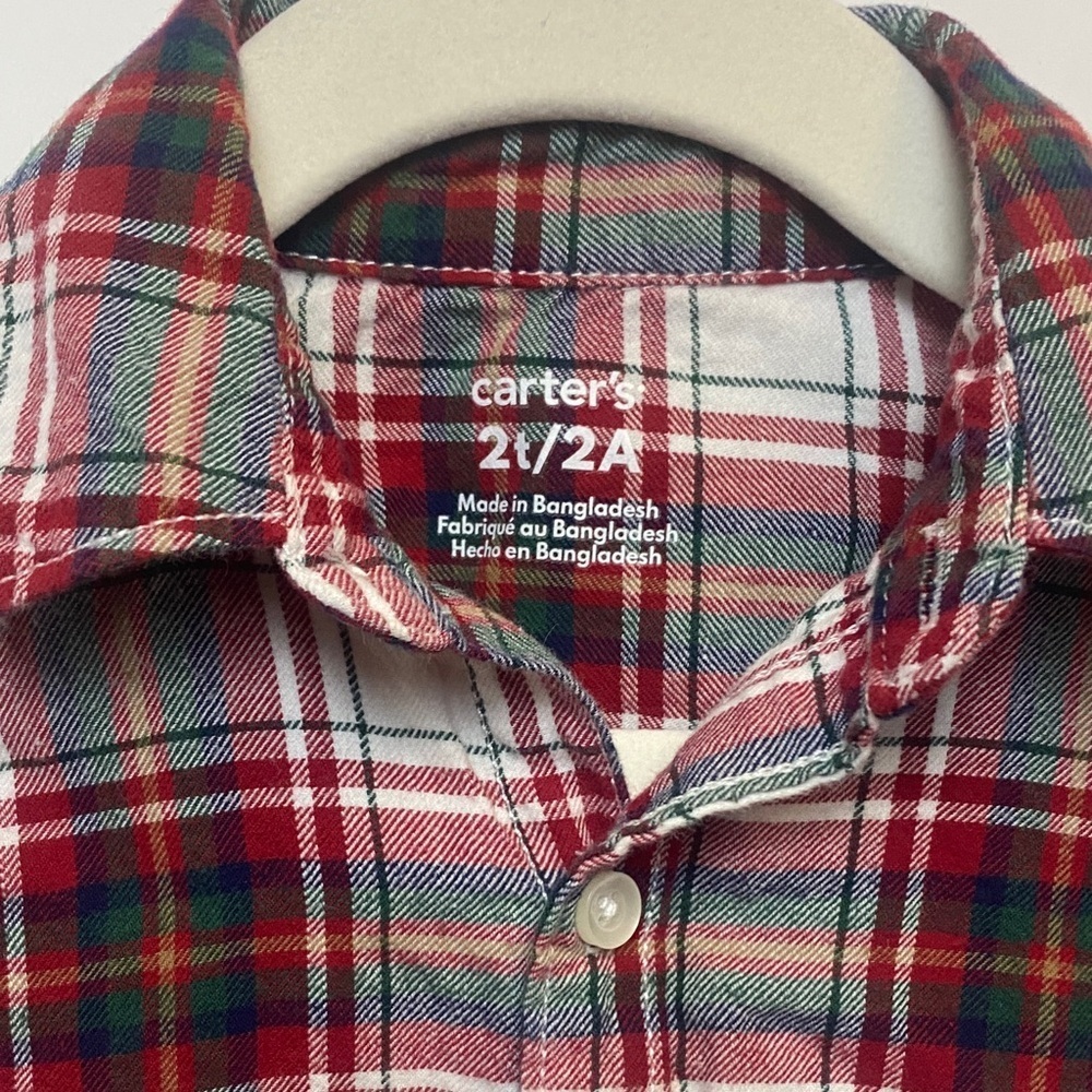Carter's Kids Plaid Button-Down Shirt - Picture 2 of 6